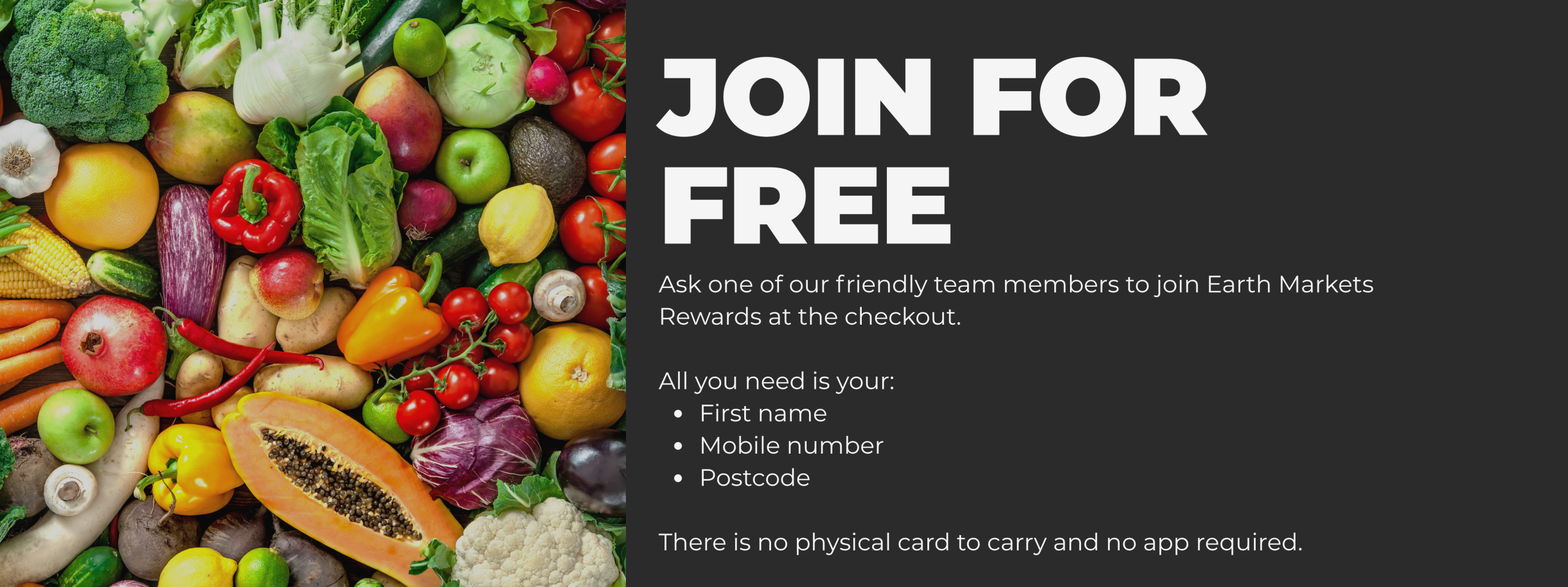 Customer joining Earth Markets Rewards in store